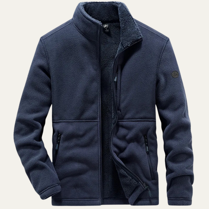 Men's Jacket with Zip Front and Side Pockets