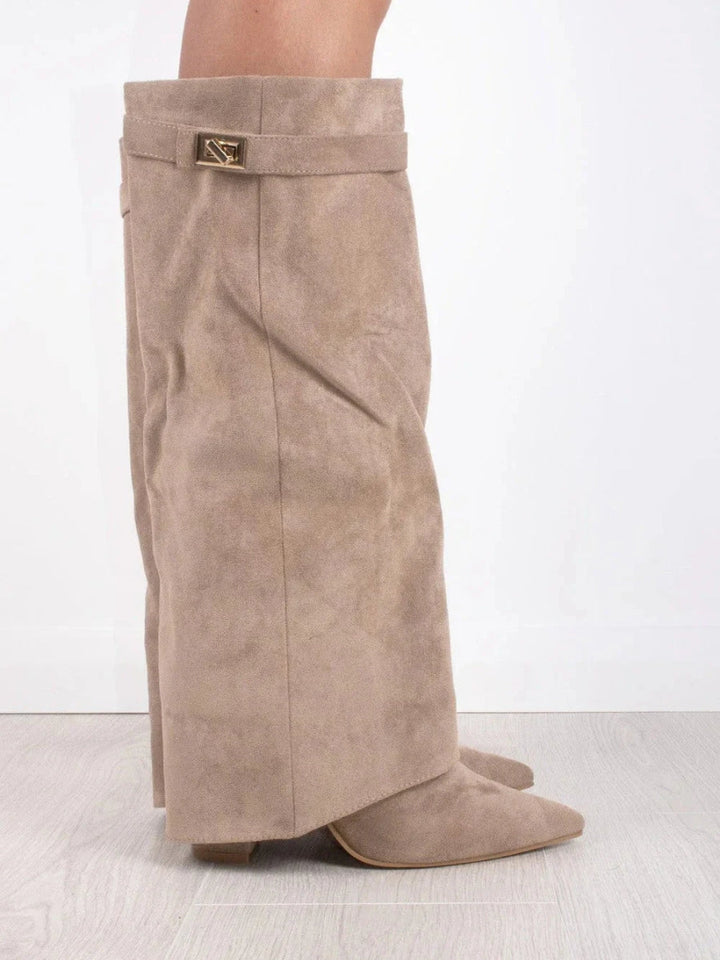 Emily | Women’s Leather Thigh-High Boots with Buckle