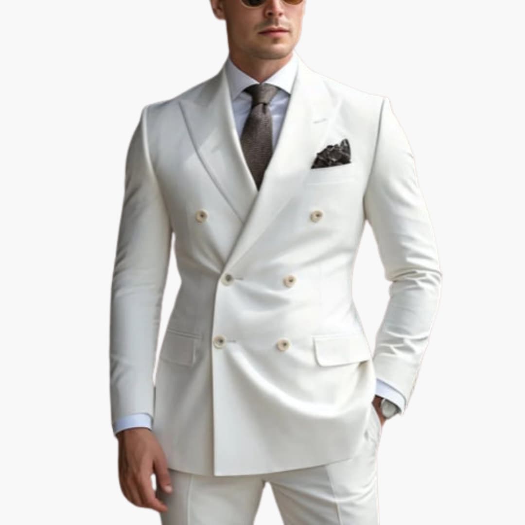 Premium Double-Breasted Suit Six-Button Two-Piece