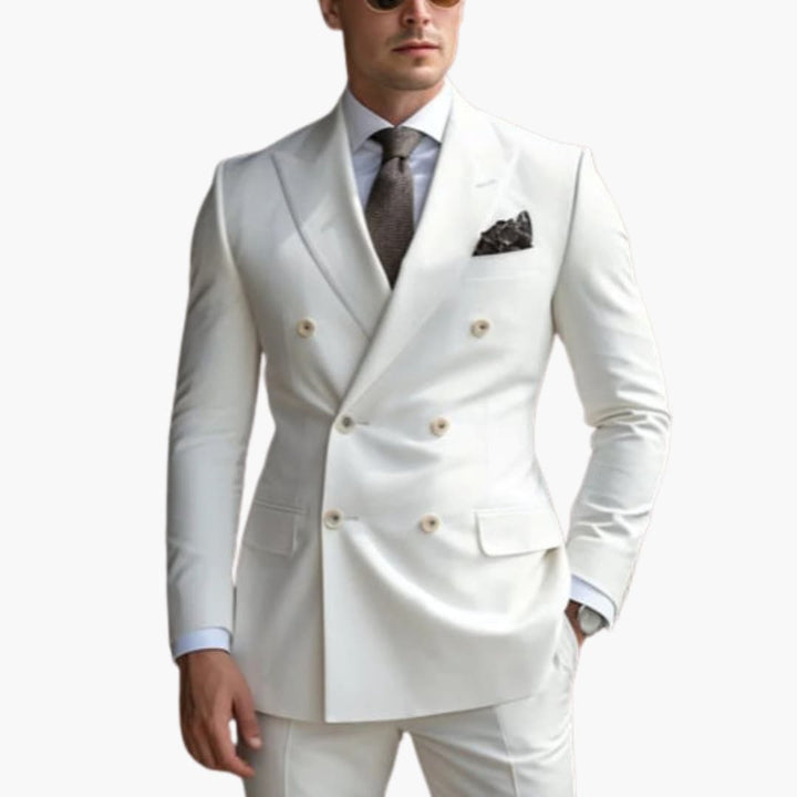 Premium Double-Breasted Suit Six-Button Two-Piece