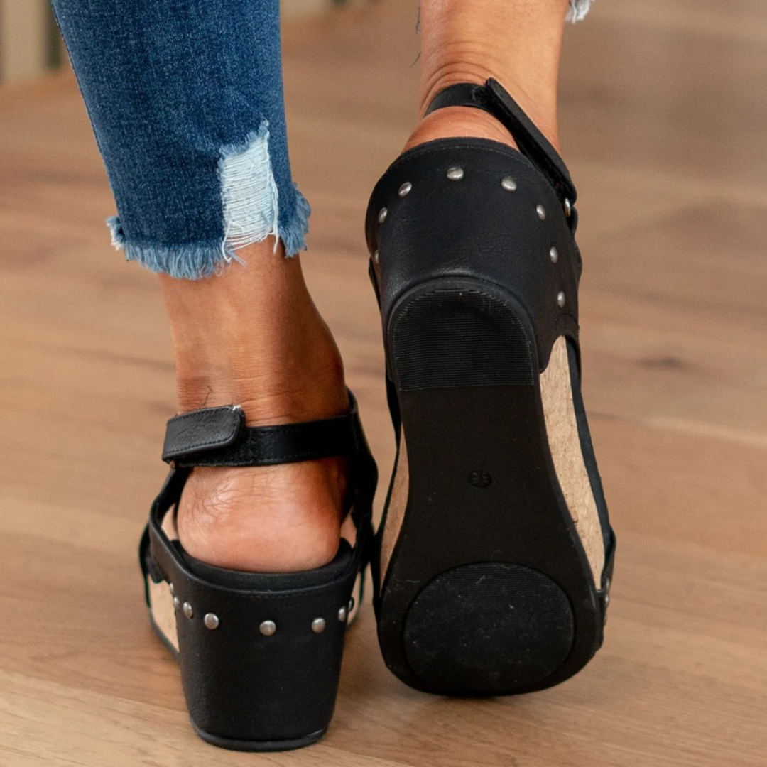 Women's Comfort Wedge Sandals with Slingback Strap