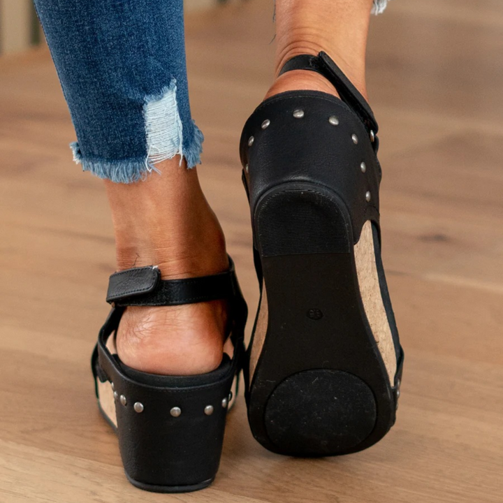 Women's Comfort Wedge Sandals with Slingback Strap