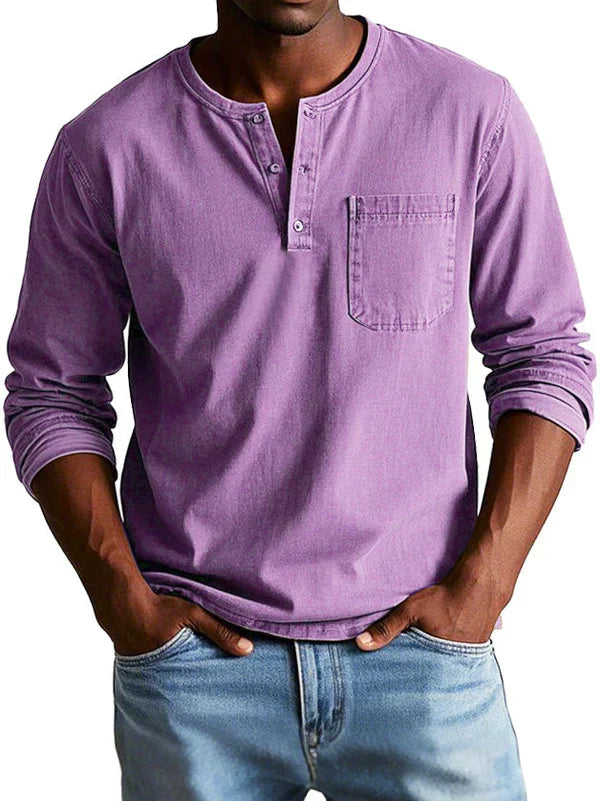 Ethan | Men’s Casual Long Sleeve Henley Shirt