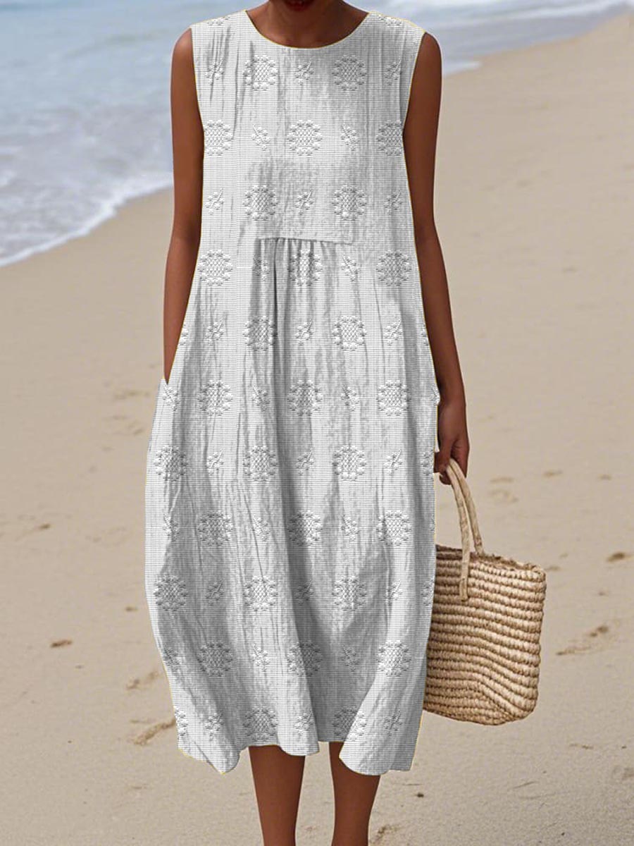 Hannah - Women's Summer Midi Dress with Pockets