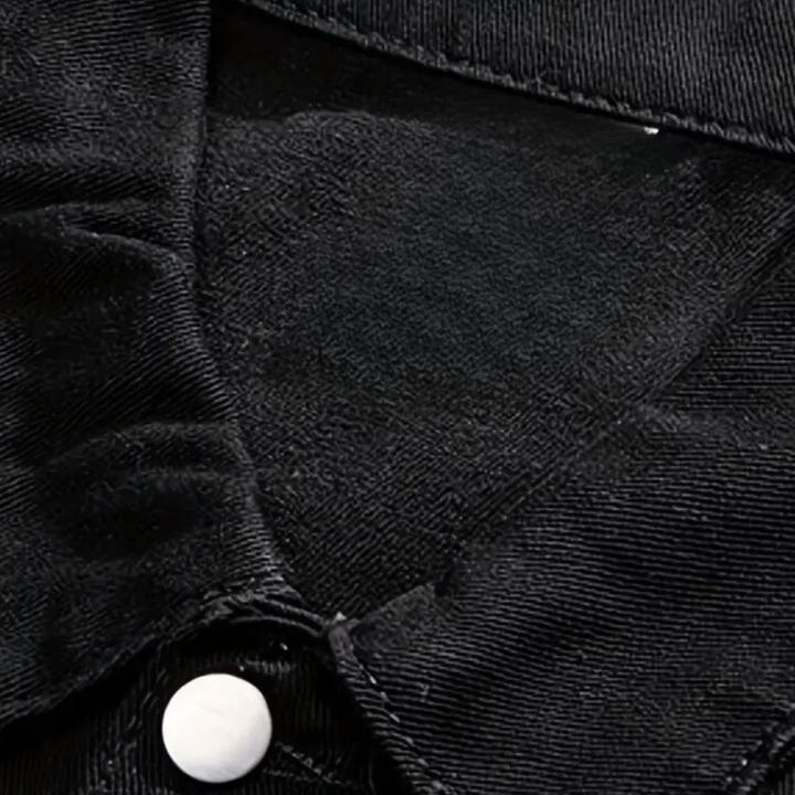 Men's Denim Jacket with Hood and Relaxed Fit