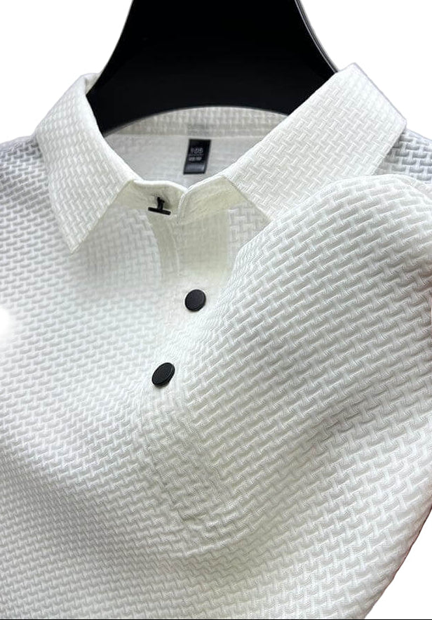 Men's Textured Elegant Short Sleeve Polo