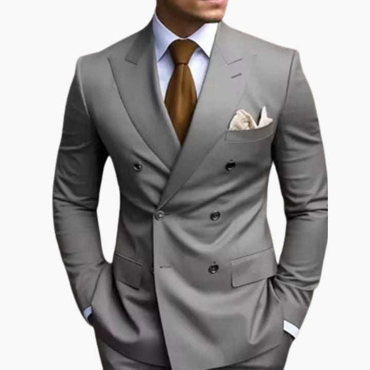 Premium Double-Breasted Suit Six-Button Two-Piece