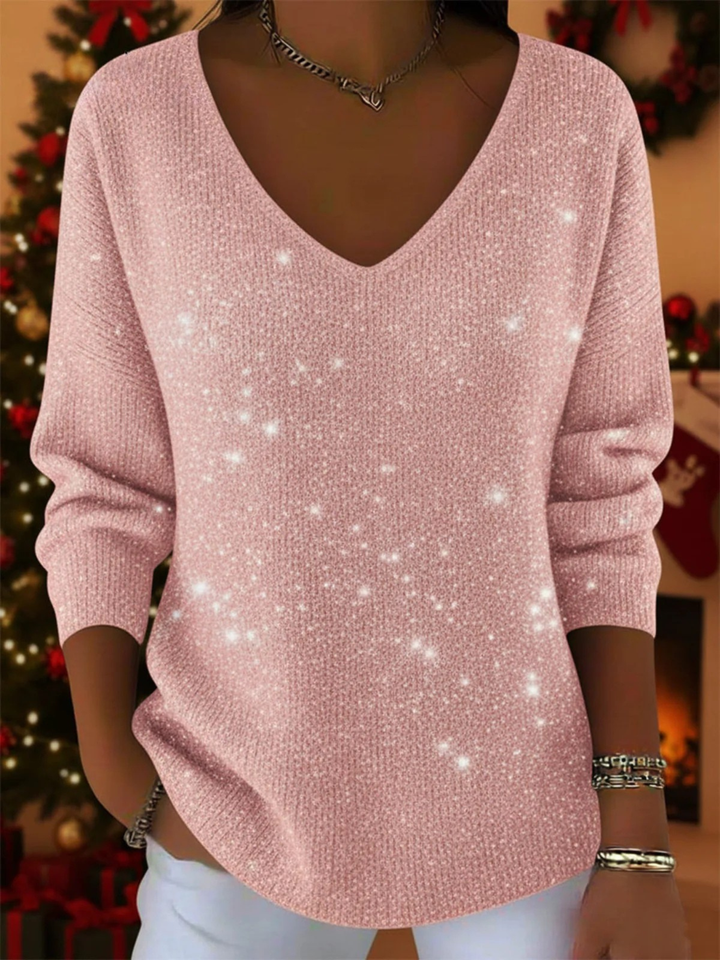 Women's Sequin Knit Jumper – Pink