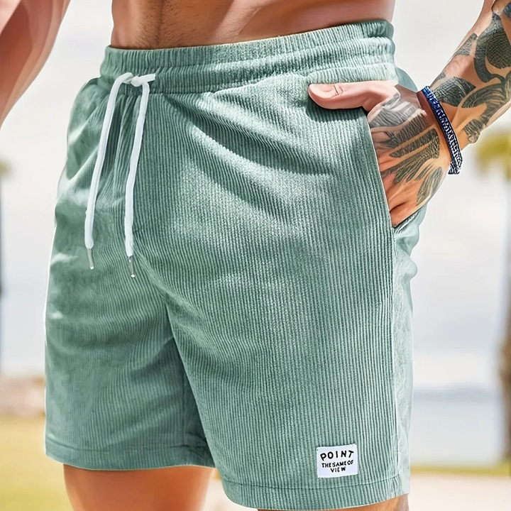Corduroy Casual Shorts for Men - Drawstring Relaxed Fit