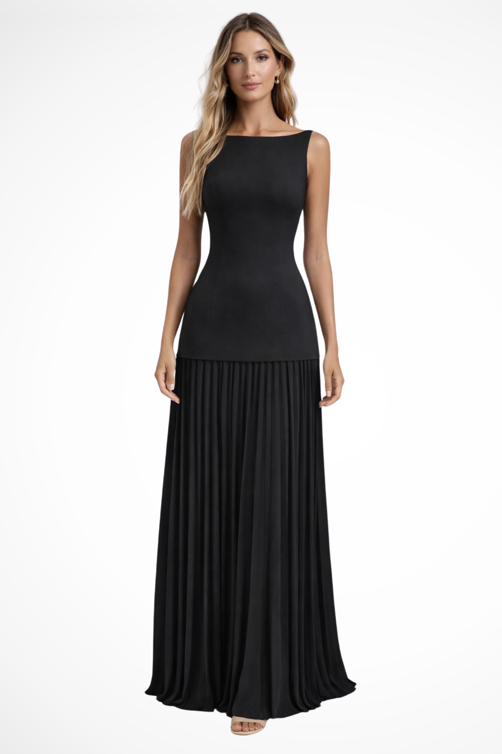 Elegant Pleated Maxi Dress