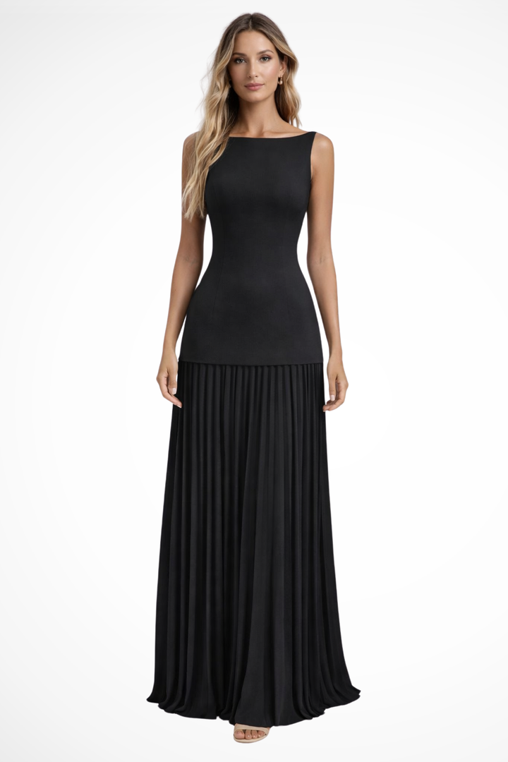 Elegant Pleated Maxi Dress