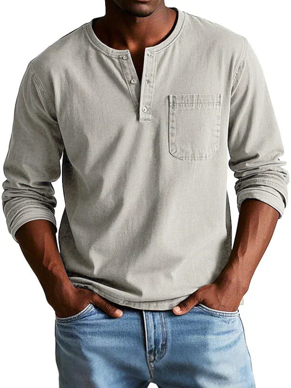 Ethan | Men’s Casual Long Sleeve Henley Shirt