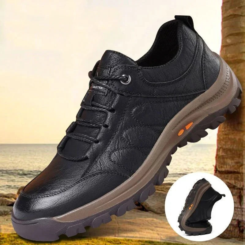 Men's Leather Lace-Up Shoes with Grip Sole