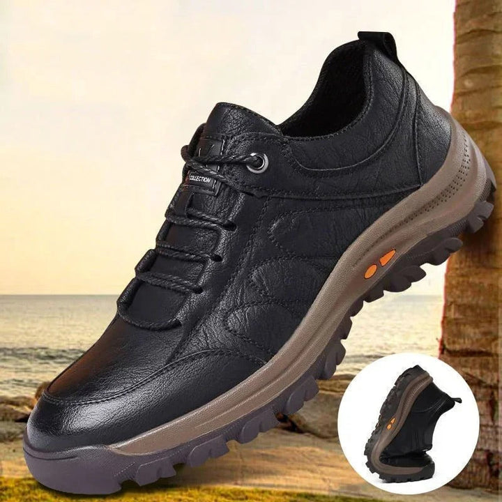 Men's Leather Lace-Up Shoes with Grip Sole