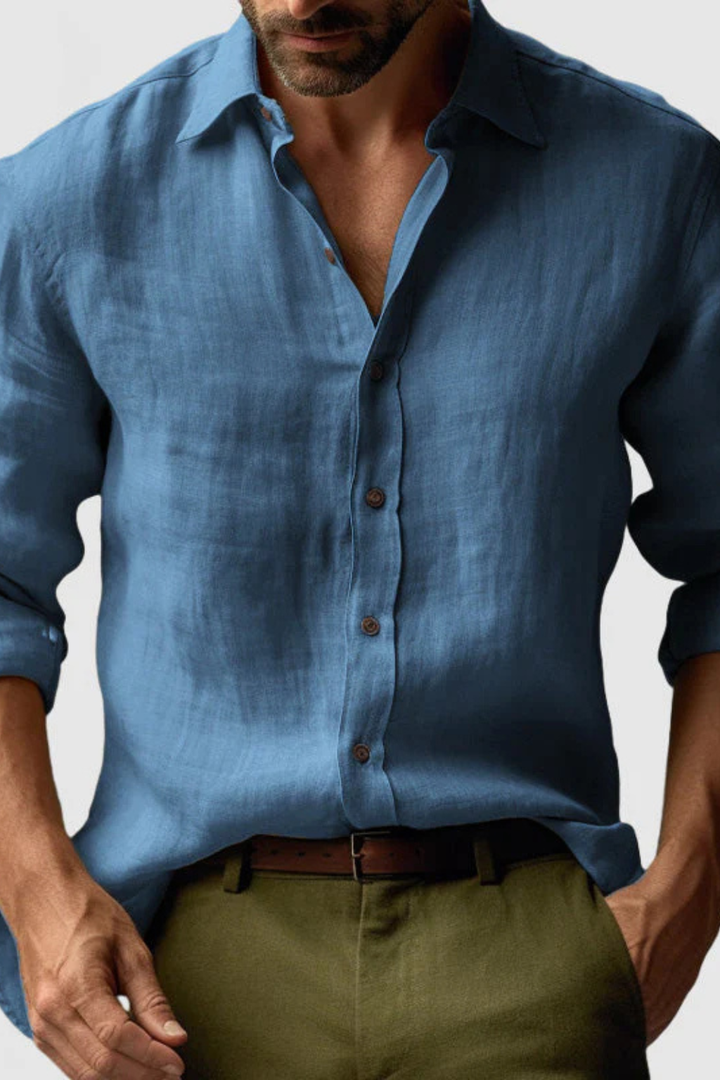 Jake | Men Linen Button Up Smart Casual Shirt