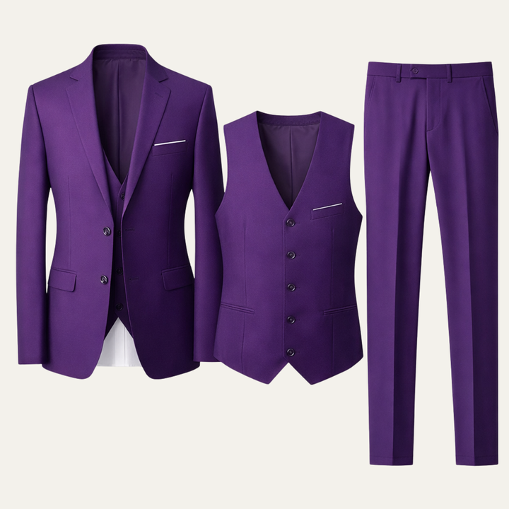 The Ancona Men’s 3 Piece Suit – Elegant Formal Wedding & Business Suit Set