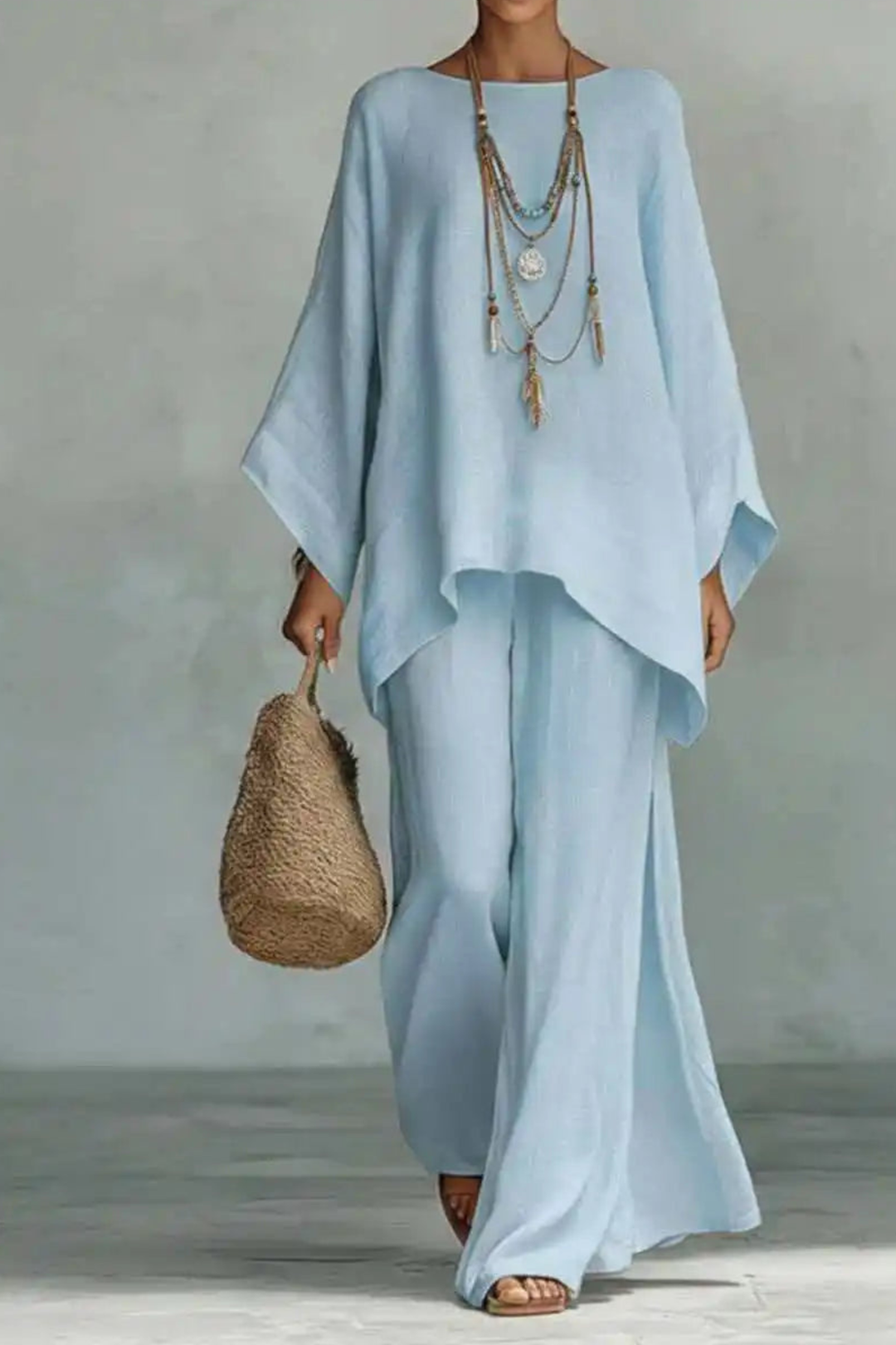 Minimalist Linen Pants Set Sleeveless Co Ord Two Piece