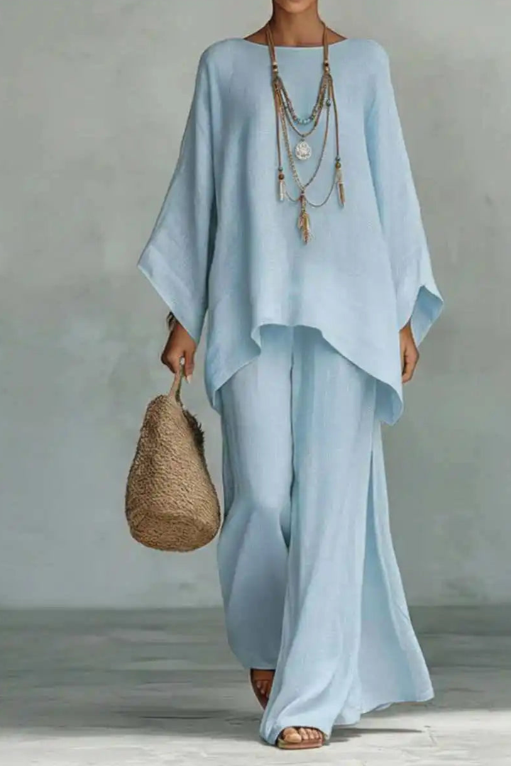 Minimalist Linen Pants Set Sleeveless Co Ord Two Piece