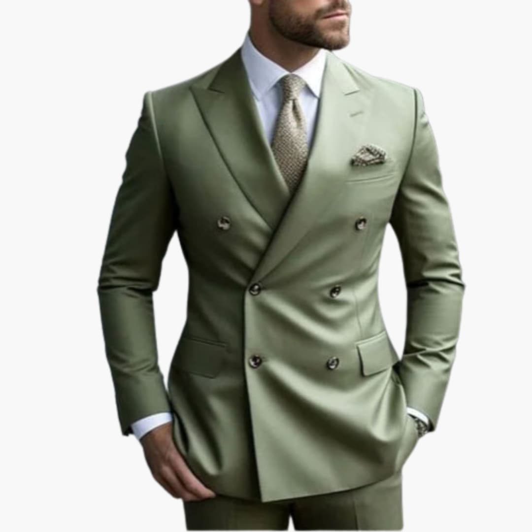 Premium Double-Breasted Suit Six-Button Two-Piece