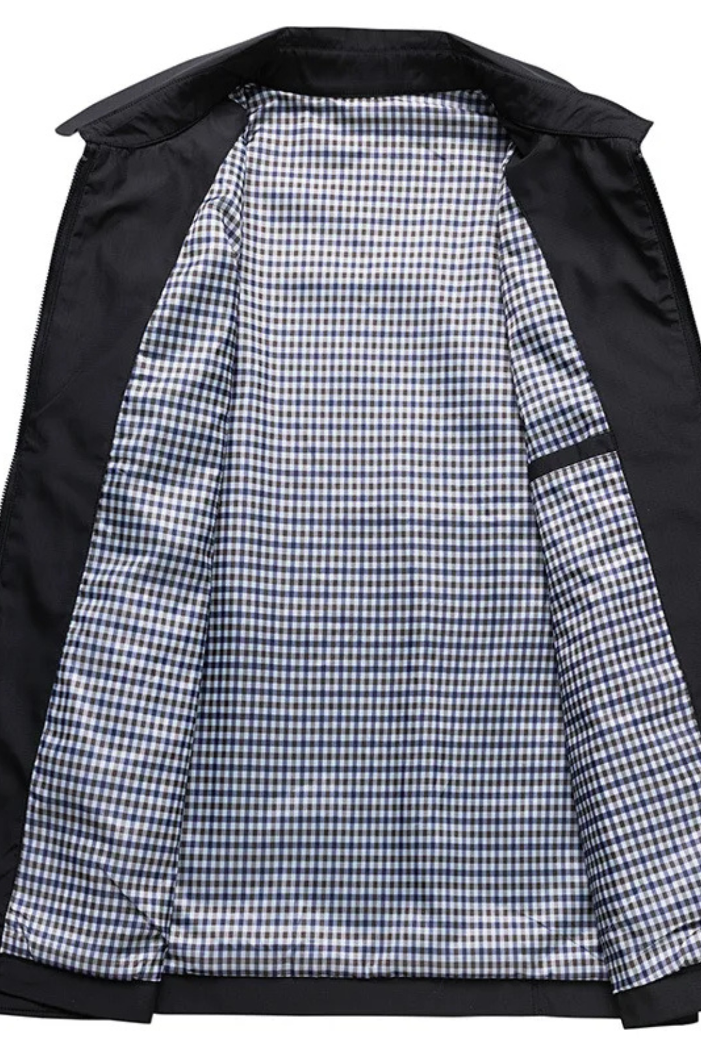 Alastair | Men Collared Harrington Jacket with Check Lining