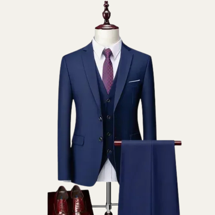 The Pesaro Men’s 3 Piece Suit – Slim Fit Formal Wedding & Business Suit Set