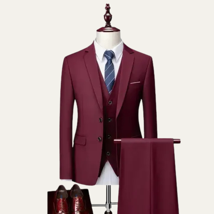 The Macerata Men’s 3 Piece Suit – Stylish Formal Wedding & Business Suit Set