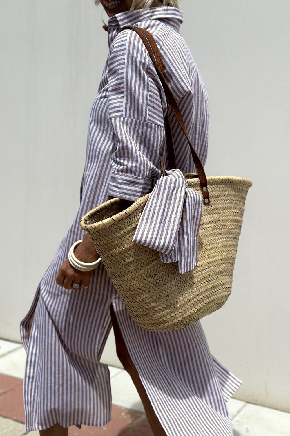 Stylish Striped Shirt Dress - Comfortable and Versatile