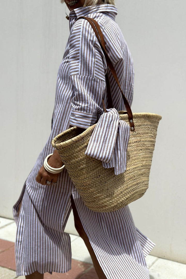 Stylish Striped Shirt Dress - Comfortable and Versatile