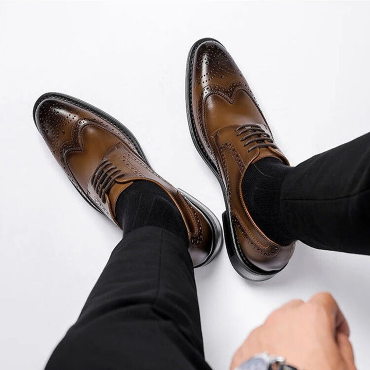 Vicenza Leather Wingtip Brogue Shoes