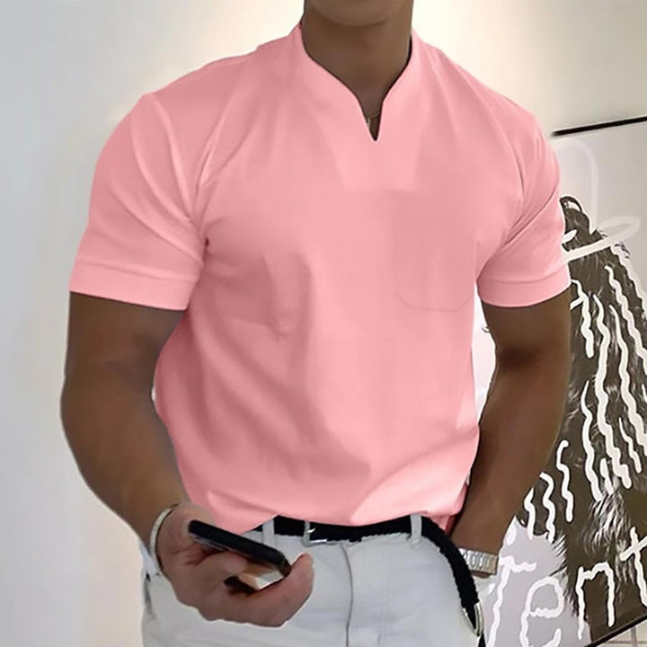 Men’s Casual V-Neck Short Sleeve T-Shirt for Everyday Smart Casual Style