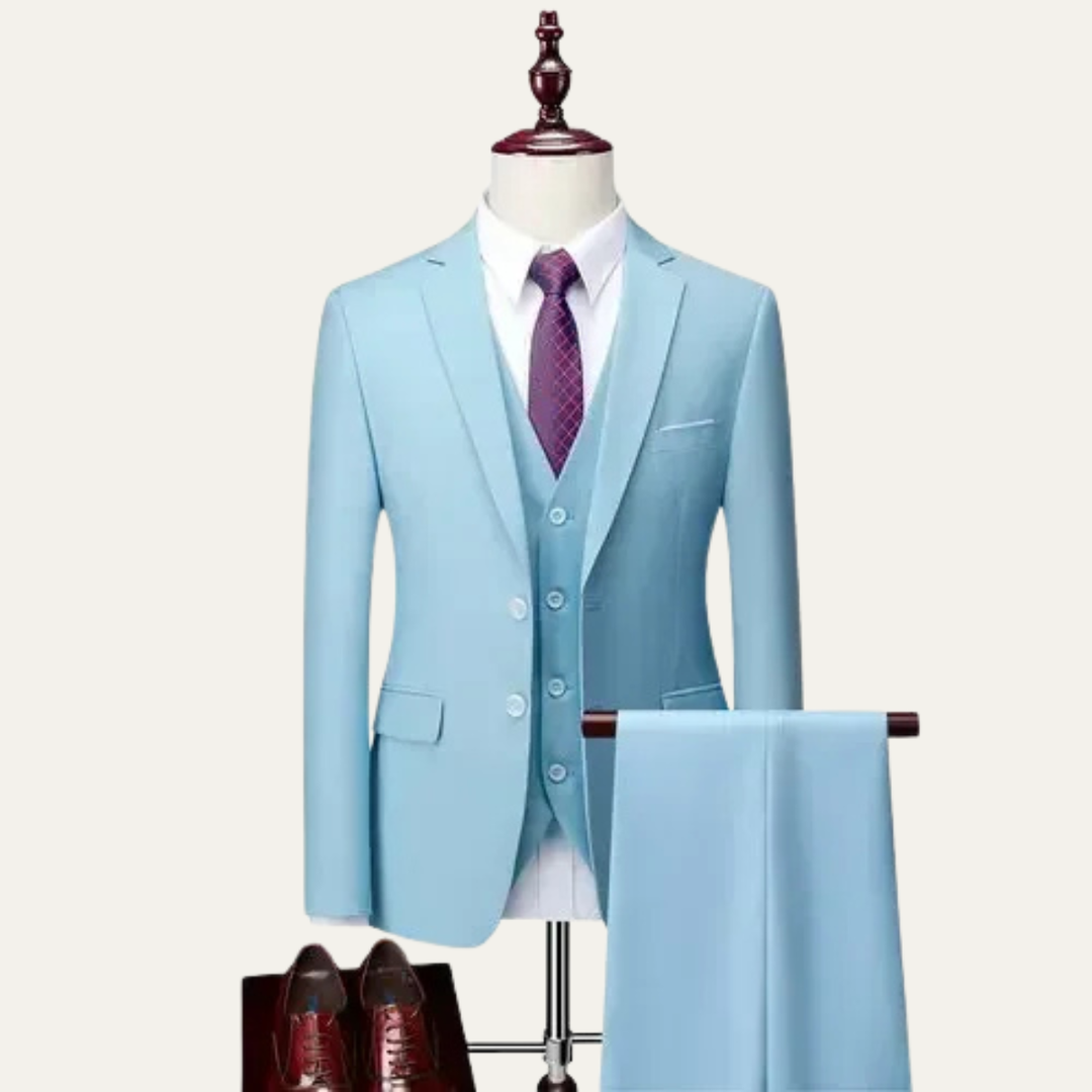 The Macerata Men’s 3 Piece Suit – Stylish Formal Wedding & Business Suit Set