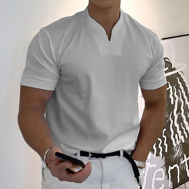 Men’s Casual V-Neck Short Sleeve T-Shirt for Everyday Smart Casual Style