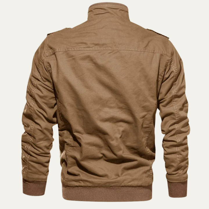 Men's Bomber Jacket with Fleece Lining and Side Pockets