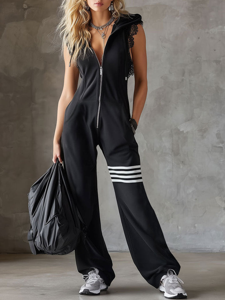 Women's Hooded Sleeveless Jumpsuit