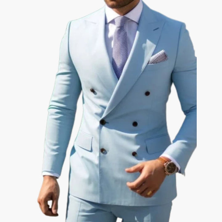 Premium Double-Breasted Suit Six-Button Two-Piece