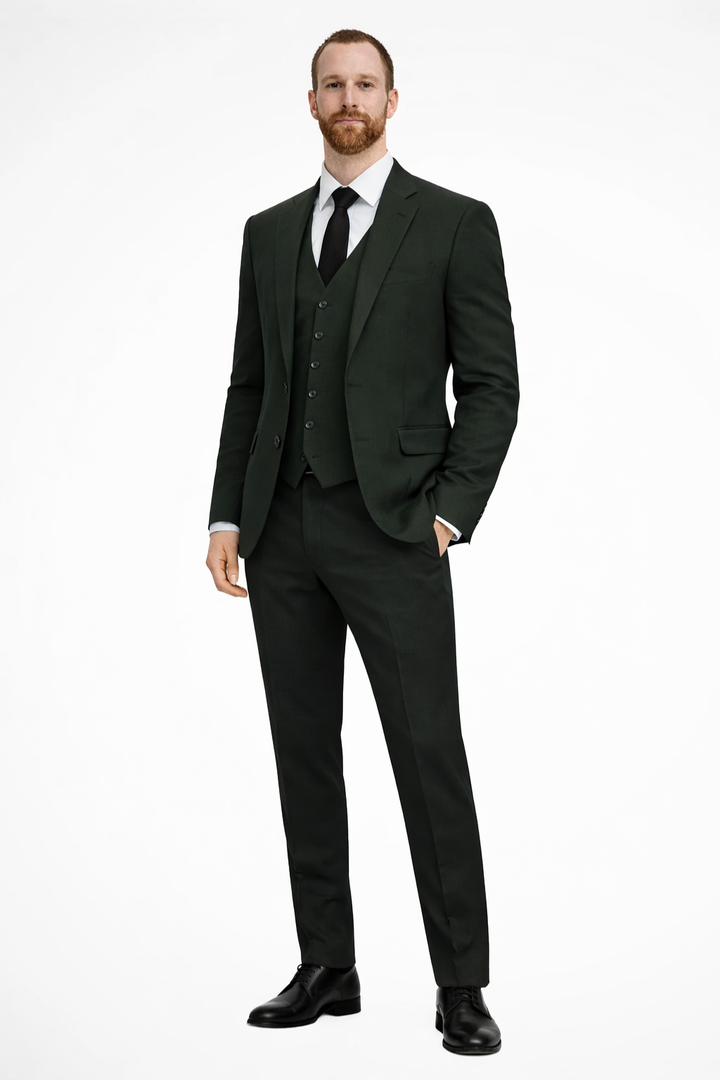 Clifton | Men Linen Three Piece Wedding Guest Suit Blazer Trousers and Waistcoat Set