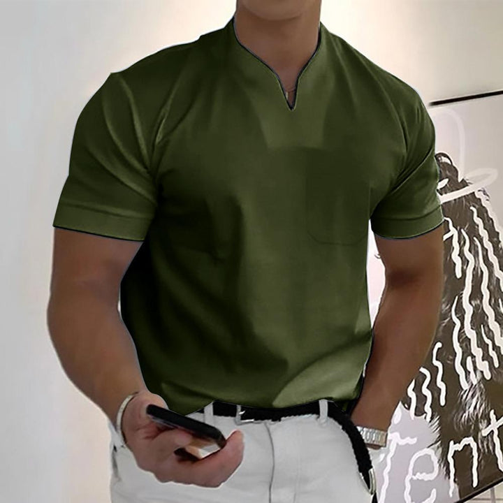 Men’s Casual V-Neck Short Sleeve T-Shirt for Everyday Smart Casual Style
