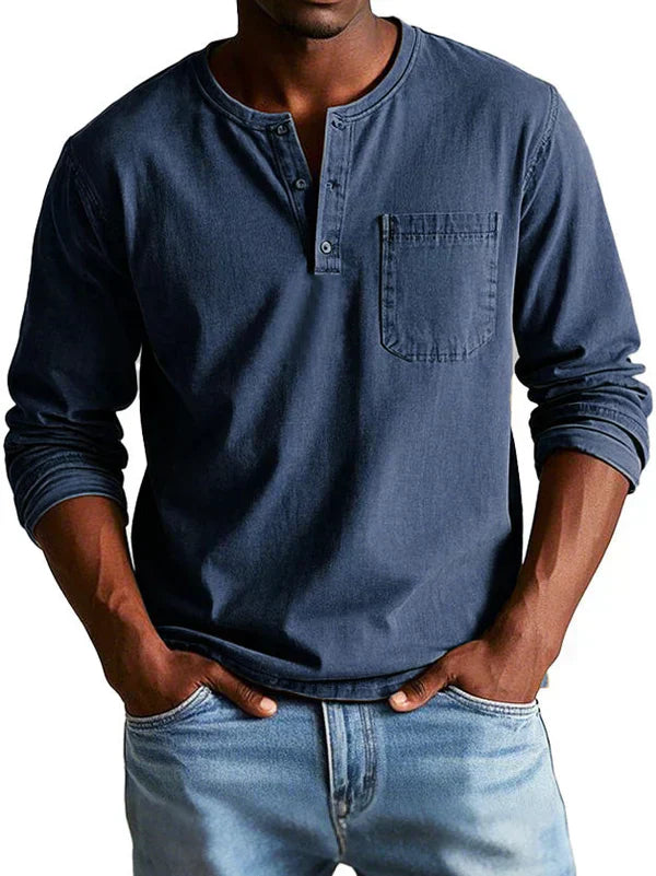 Ethan | Men’s Casual Long Sleeve Henley Shirt