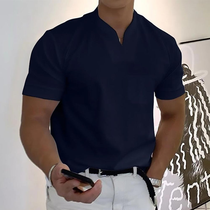 Men’s Casual V-Neck Short Sleeve T-Shirt for Everyday Smart Casual Style