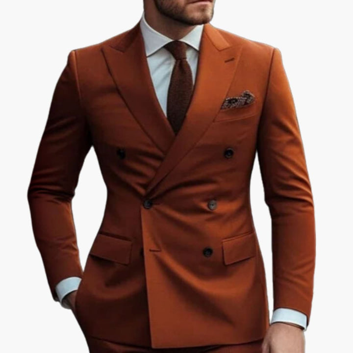 Premium Double-Breasted Suit Six-Button Two-Piece