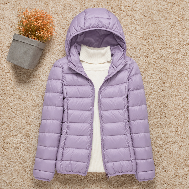 Carlo - Women's Puffer Jacket with Hood - Flieder