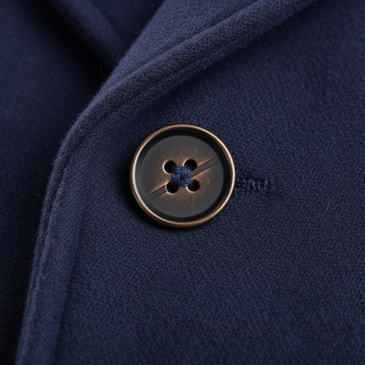 Men's Longline Wool Blend Coat with Notch Lapels