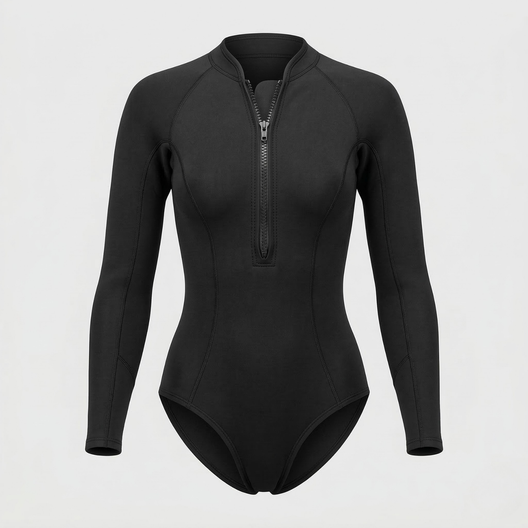 Women's Long Sleeve Tropical Print Surf Suit