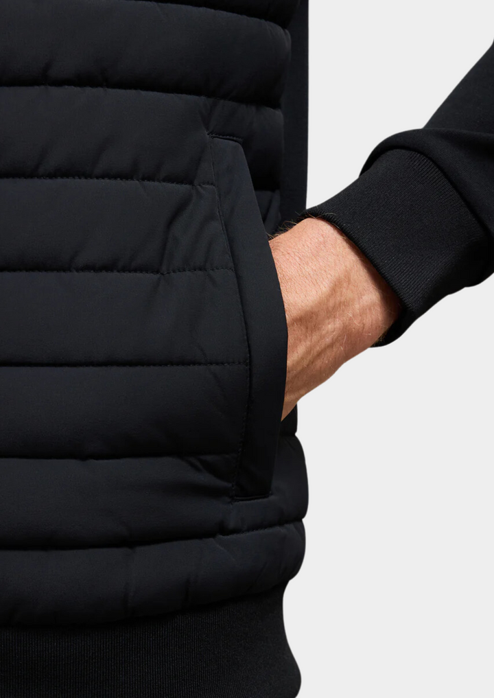 Men's Quilted Zip Jacket with Stand Collar