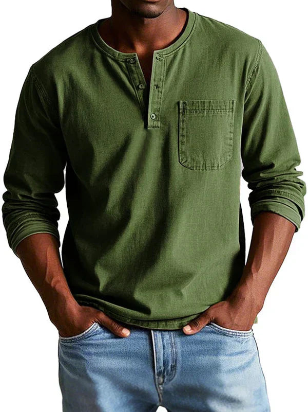 Ethan | Men’s Casual Long Sleeve Henley Shirt