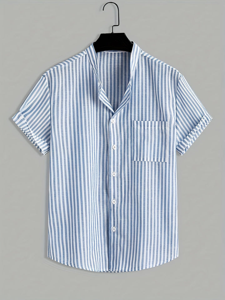 Men's Short-Sleeve Shirt with Stripes – Casual Summer Style for Everyday and Leisure