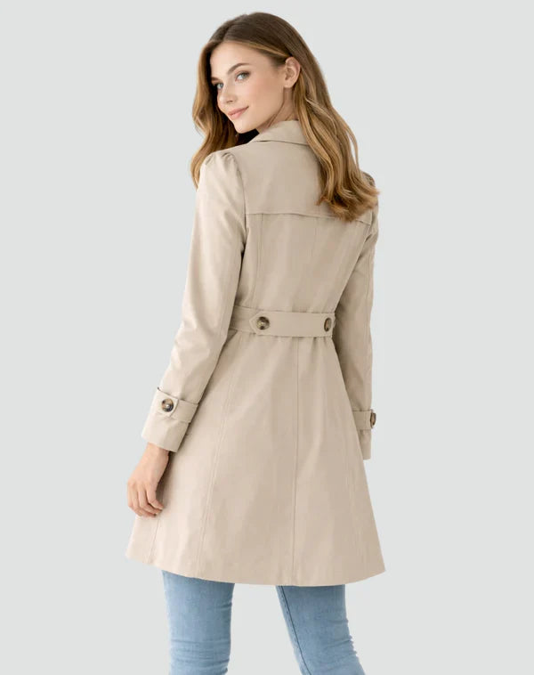 Women's Slim Fit Lapel Collar Trench Coat