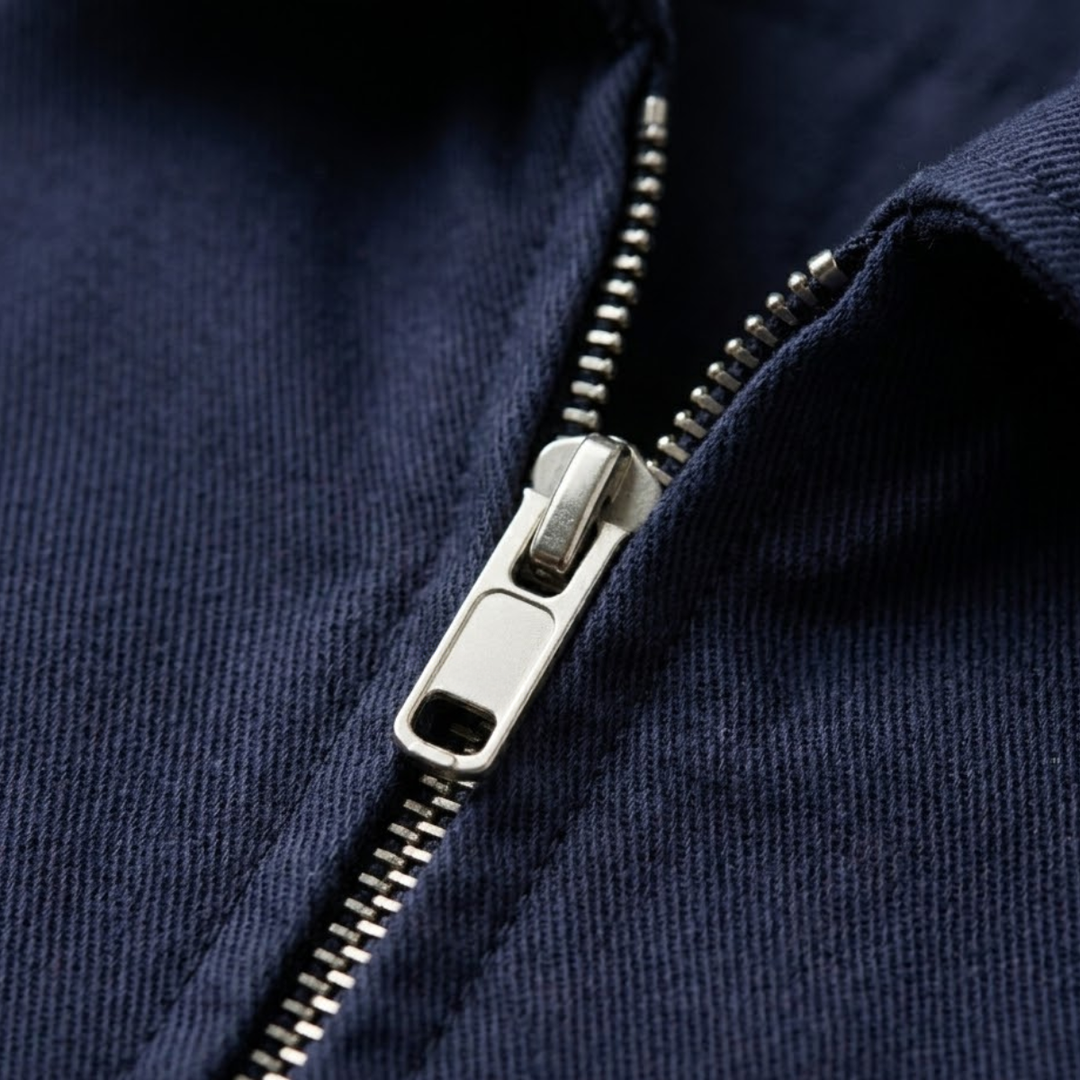 Men's Bomber Jacket with Zip Front and Side Pockets and Collar