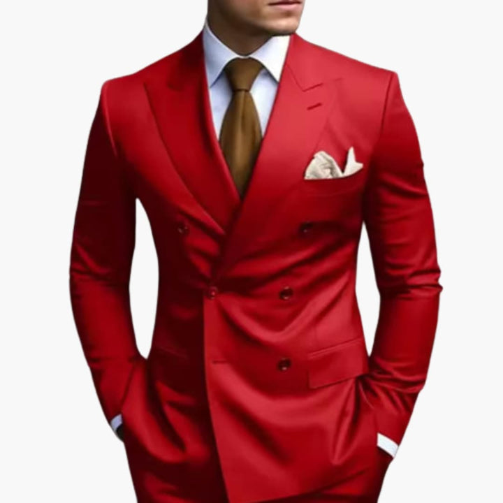 Premium Double-Breasted Suit Six-Button Two-Piece
