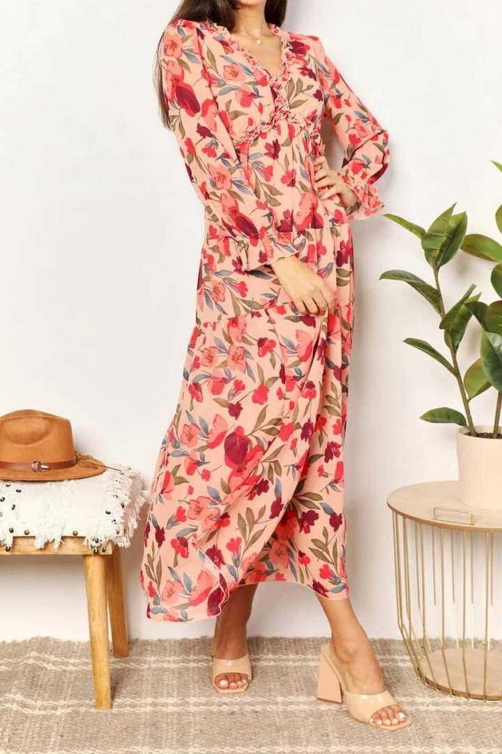 Aveline - Wild Lotus Ruffle Tiered Maxi Dress
